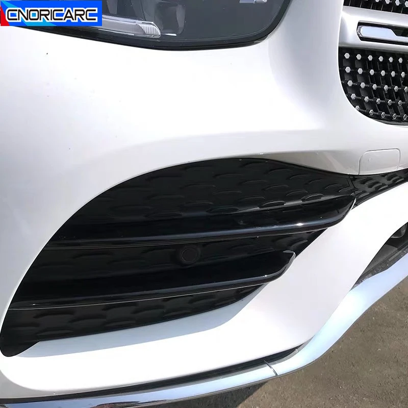 

Carbon Fiber Color Car Front Fog Light Trim Strips Decoration For Mercedes Benz GLC X253 2019 2020 Exterior Lamp Modified Decals
