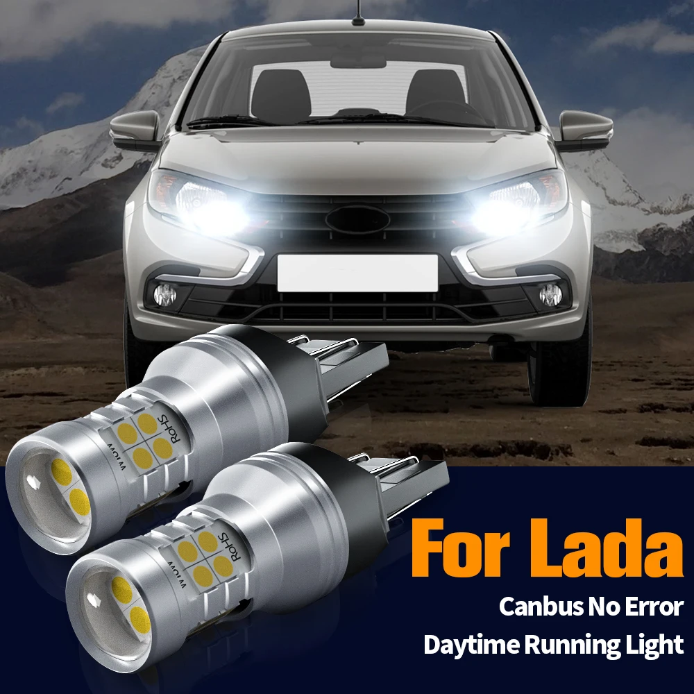 

2pcs LED Daytime Running Light DRL Bulb Lamp Canbus W21/5W 7443 T20 For Lada Granta 2190 2191 2194 Kalina 2192 2194 Vesta