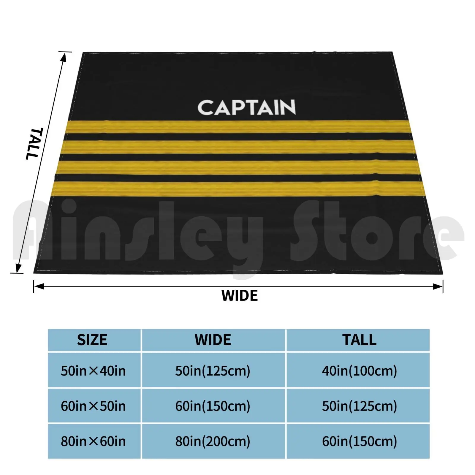 Captain Stripes Blanket Fashion Custom Epaulettes Aviation Stripes Captain Pilot Plane Airbus Airplane Airplane