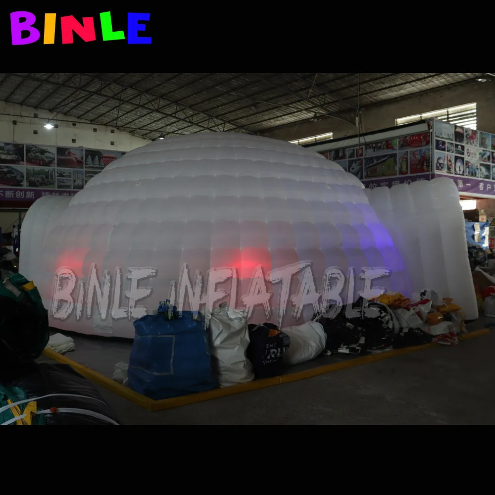 8m oxford cloth giant sphere inflatable dome tents with led lights,large igloo party marquee for events