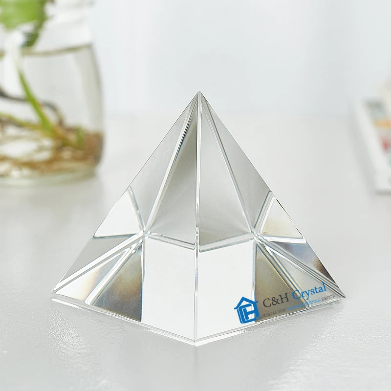 15cm 20cm Feng Shui Egypt Egyptian Crystal Clear Pyramid Ornament