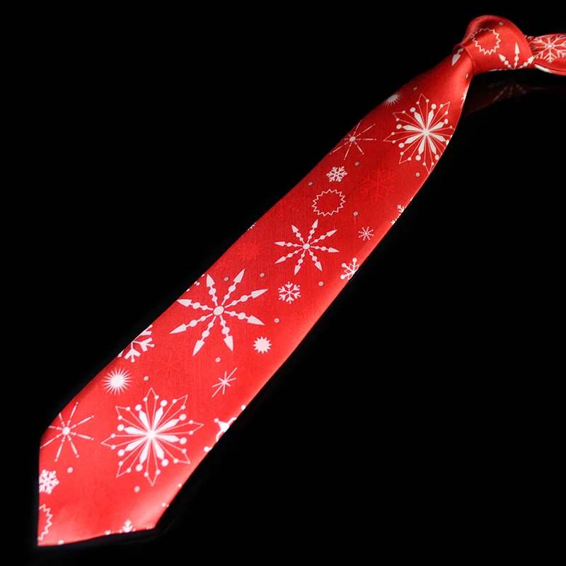 Novelty Design Christmas Ties Red Good Quality Printed Necktie Halloween Christmas Tree Snowman Elk  Tie For Men Christmas Gift