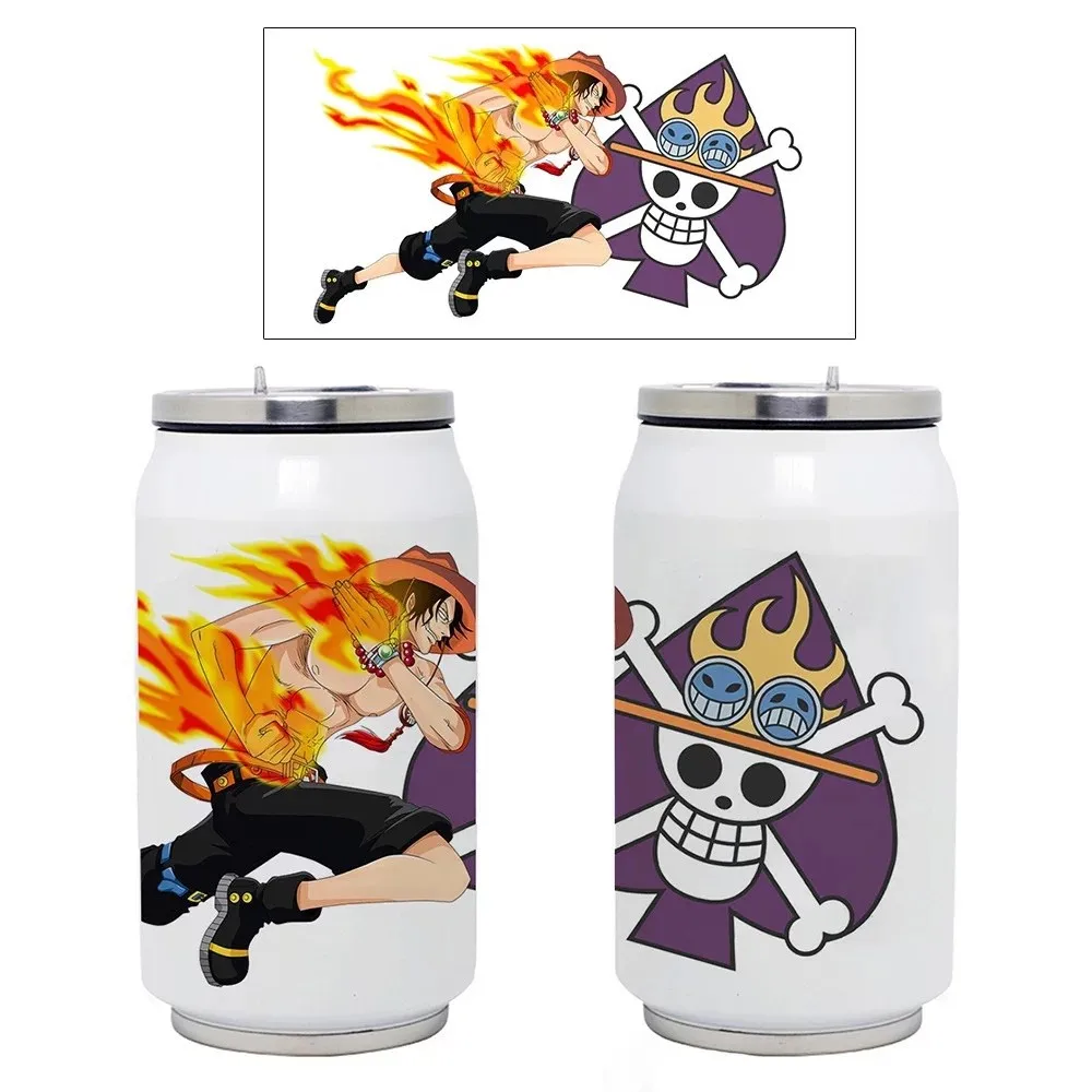 Anime Game Vacuum Cup One Piece Luffy Cosplay 304 Stainless Steel Vacuum Flask Coffee Mug Cola Shape Water Can with Nipple Gift