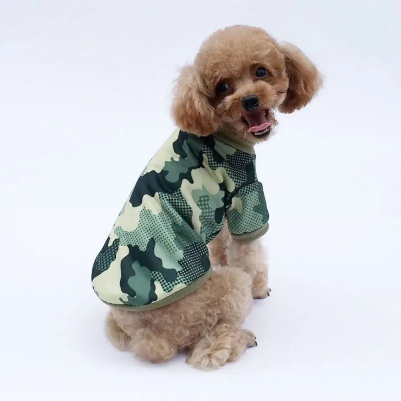 Dog Clothes Thin Sweat-absorbent Vest Pet Cat Dog T-Shirt Camouflage Print for Small Medium Dog Puppy Kitten Pet Supplies