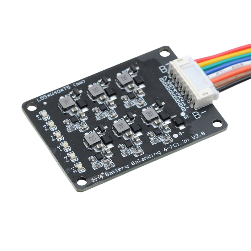 Placa equilibrada do pwb do li-íon lifepo4 1.2a do módulo 24v 7s com equilíbrio de wii do equalizador claro do diodo emissor de luz
