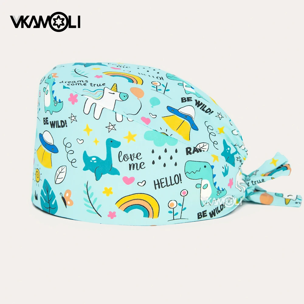 Unisex algodão Lab Work Cap, Chapéu elástico com toalha de suor, Boné cirúrgico, Dental Operating Room Nursing Cap