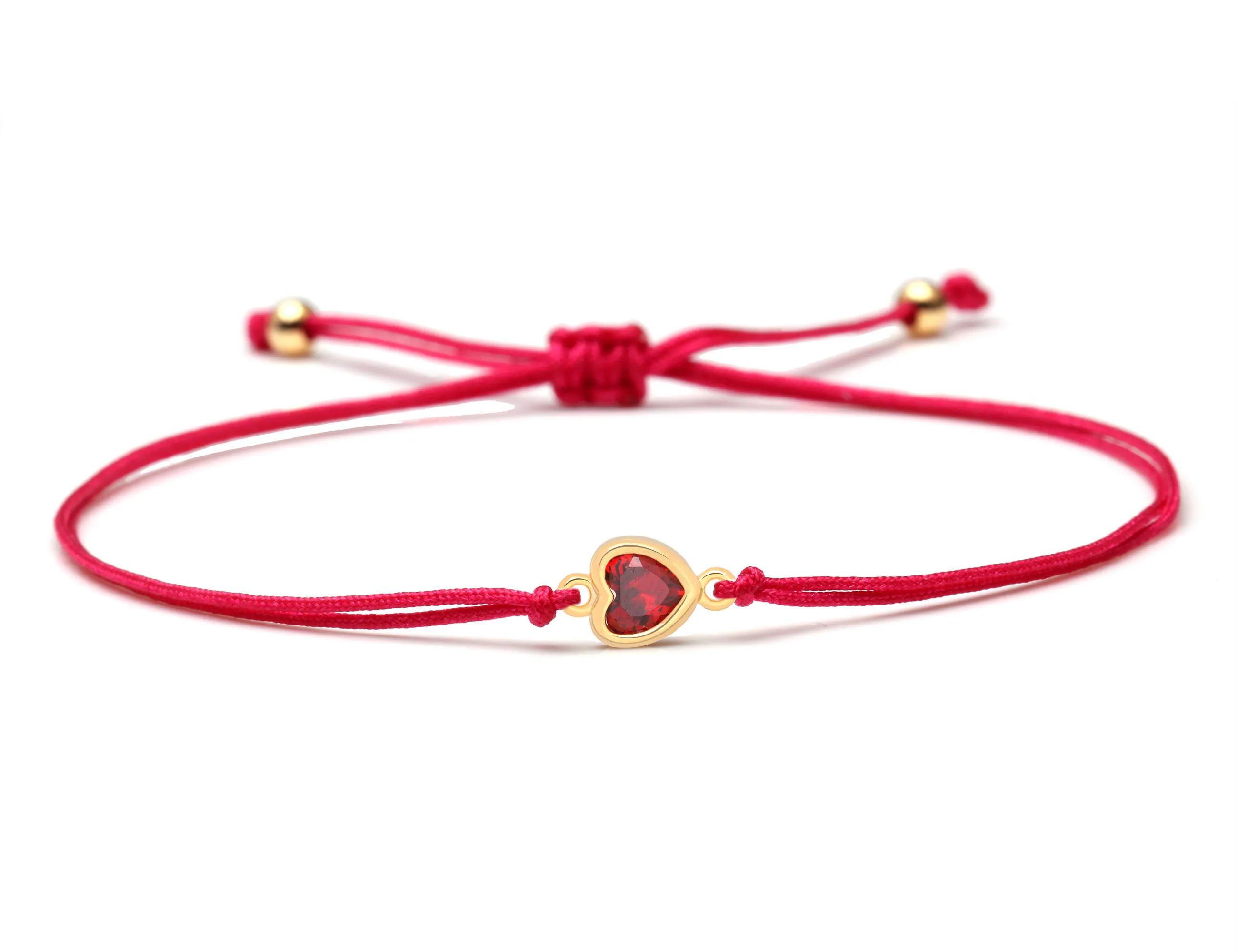 Red Natural Stone Copper Peach Love Heart Charm Bracelet Women Men Simple High Quality Color Retention Red String Knot Jewelry