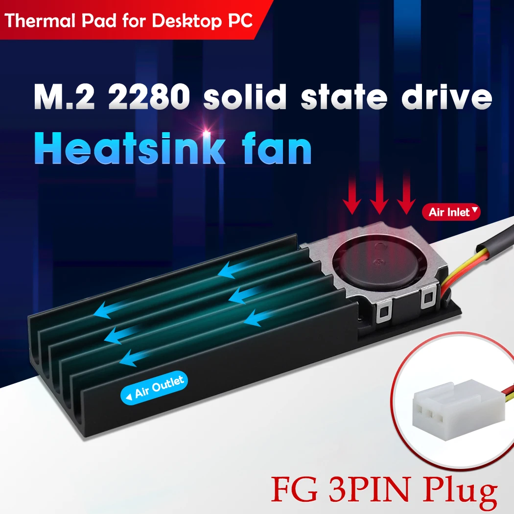 

M.2 SSD NVMe Heatsink M.2 2280 SSD Hard Disk Aluminum Heat Sink Radiator Thermal Cooling Pad for Desktop PC Thermal Gasket