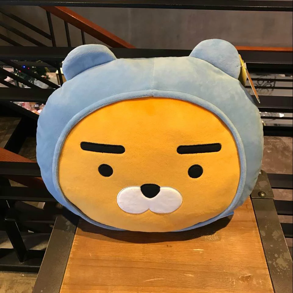 Korea cute Ryan plush pillow lovely bow-knot apeach anime  Sofa cushion stuffed kawaii Sweater hat animal gift for girlfriend