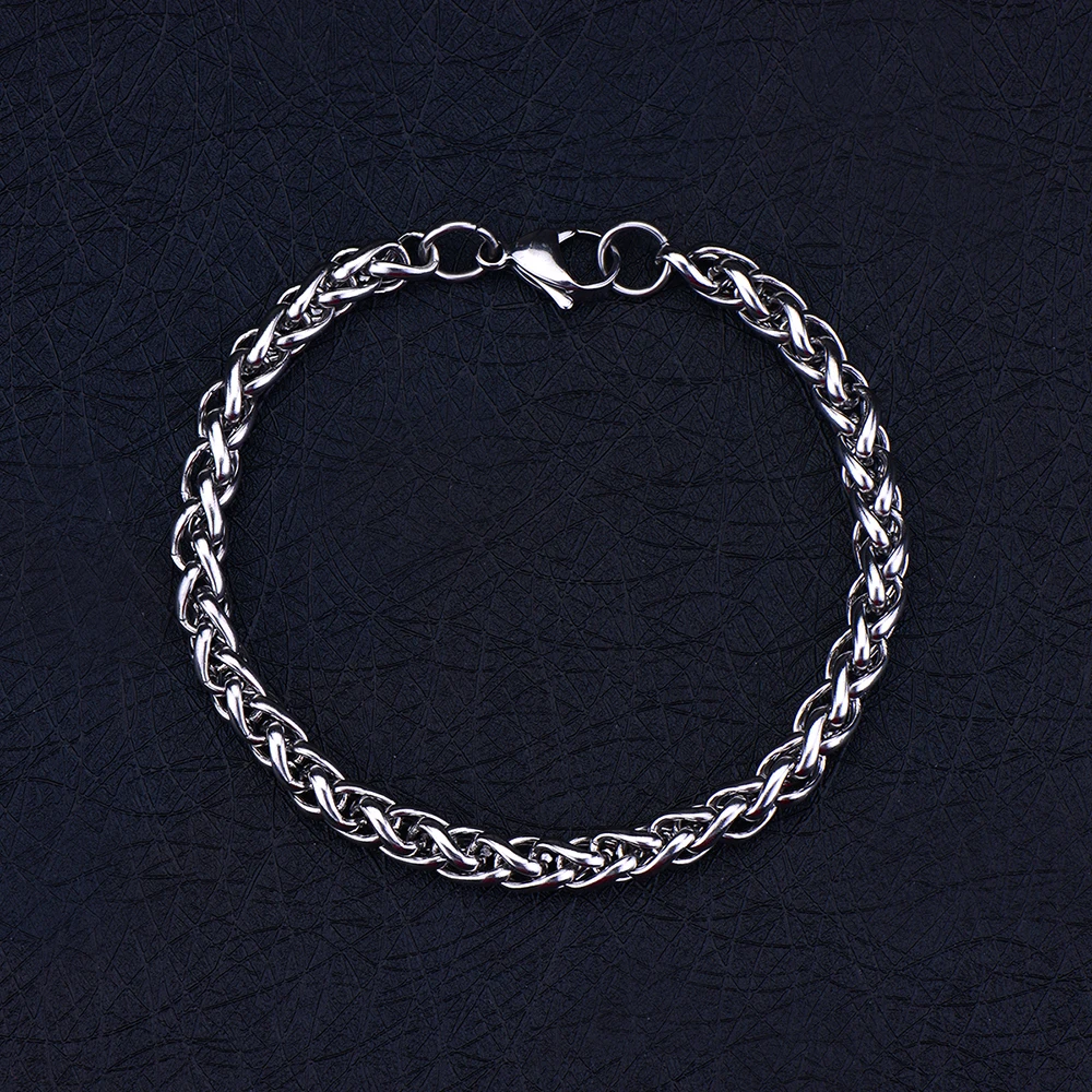 Width 4/5/6MM stainless steel keel chain bracelet fashion men\'s bracelet hip-hop rock jewelry party gift wholesale price