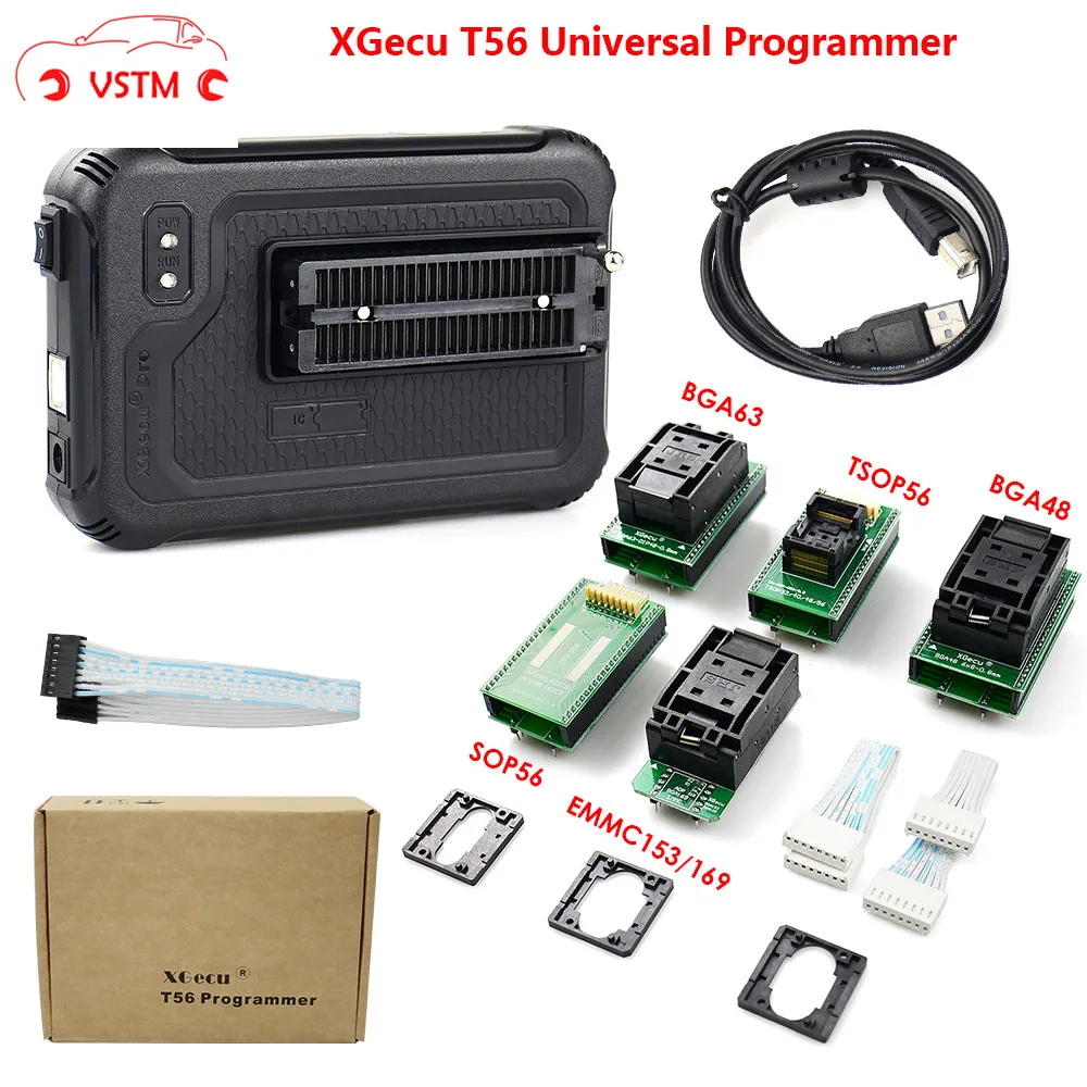 

XGecu T56 Programmer 56 Pin Drivers ISP Support 21000+support Nor Flash / NAND Flash / EMMC with 22 adapters