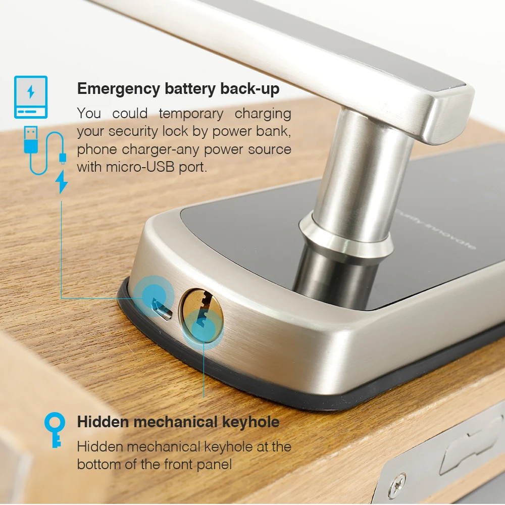 TT lock app Security Electronic Door Lock, WIFI Smart Touch Screen Lock,Digital Code Keypad Deadbolt For Home Hotel Apartment