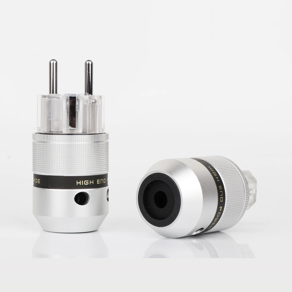 Preffair P083ETR جودة عالية الألومنيوم الروديوم مطلي Schuko قابس طاقة ذكر موصل + IEC أنثى التوصيل #6