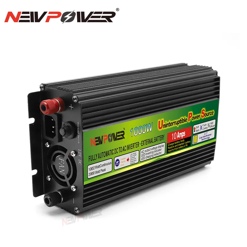 1000W Inverter, Charging 12V 10A Max 1500W UPS High quality 12V DC to AC 220V Modified sine wave Inverter USB Car Solar Power