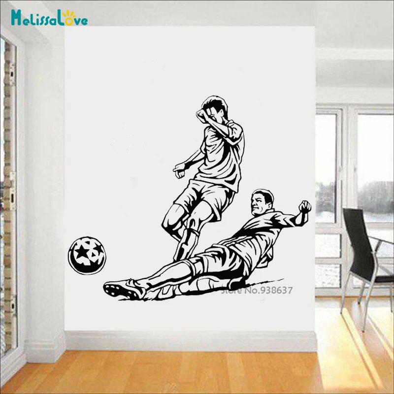 Football Goalkeeper Vinyl Wall Sticker Teammate Football Club Boys Room Decor Wall Poster Soccer Sports Vinyl Decal BA504