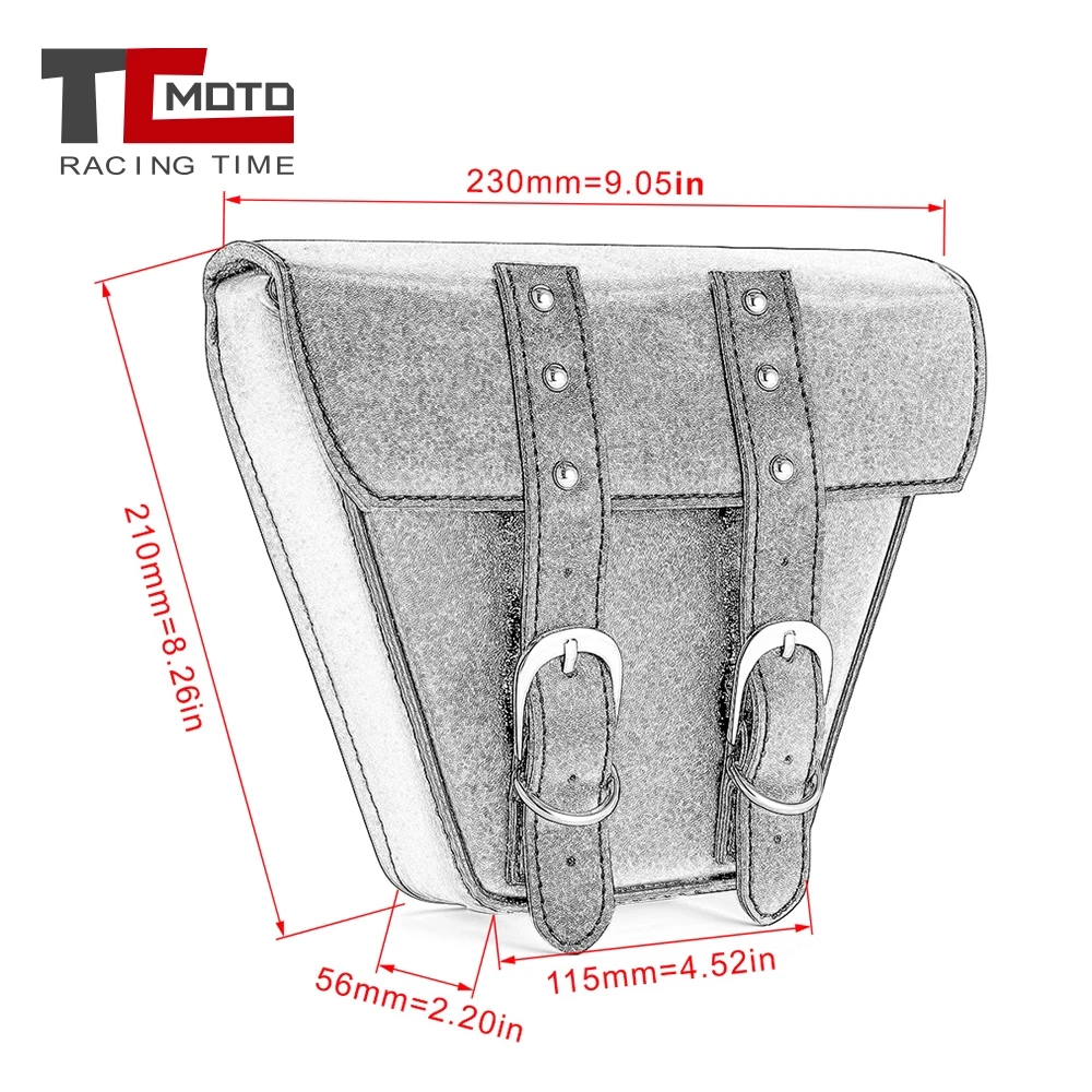 Universal Motorcycle Saddlebag Leather Bag Storage Tool Pouch Left Side Saddle Bag For Harley Kawasaki Honda Suzuki Cafe Racer