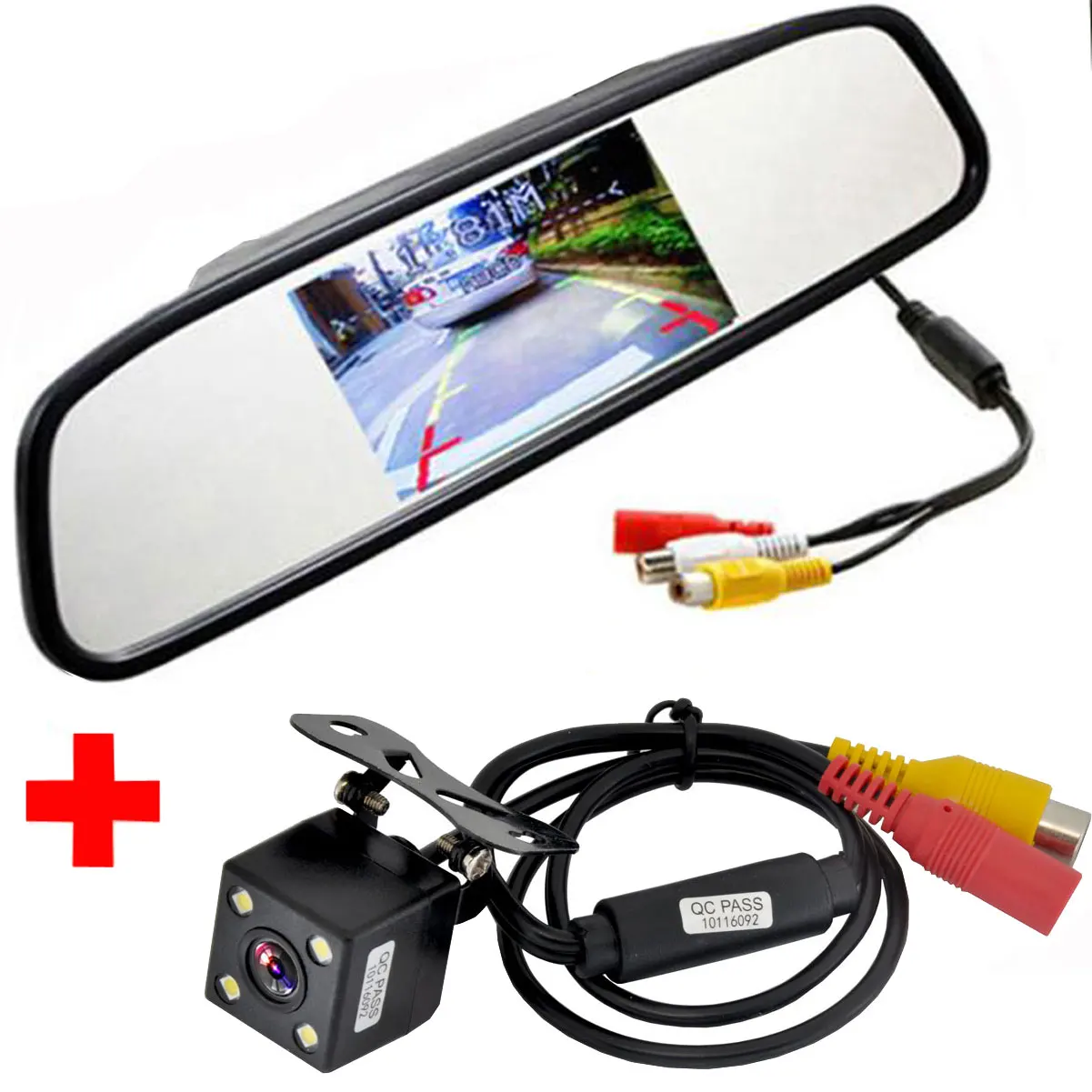 

Car CCD Video Auto Parking Monitor 4LED Night Reversing CCD Car Rear View Camera +4.3 inch Car Rearview Mirror Monitor