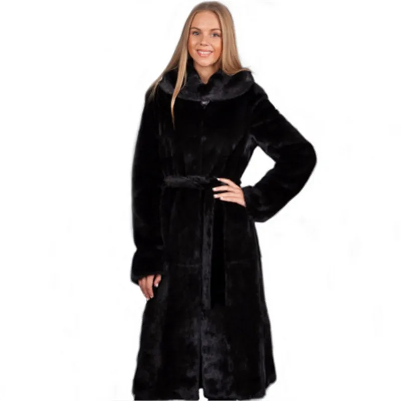 Long Faux Fur Coat Women 2022 Autumn And Winter New Coats Women Hot Sale Black Plush Teddy Coat Warm Fur Jacket A189