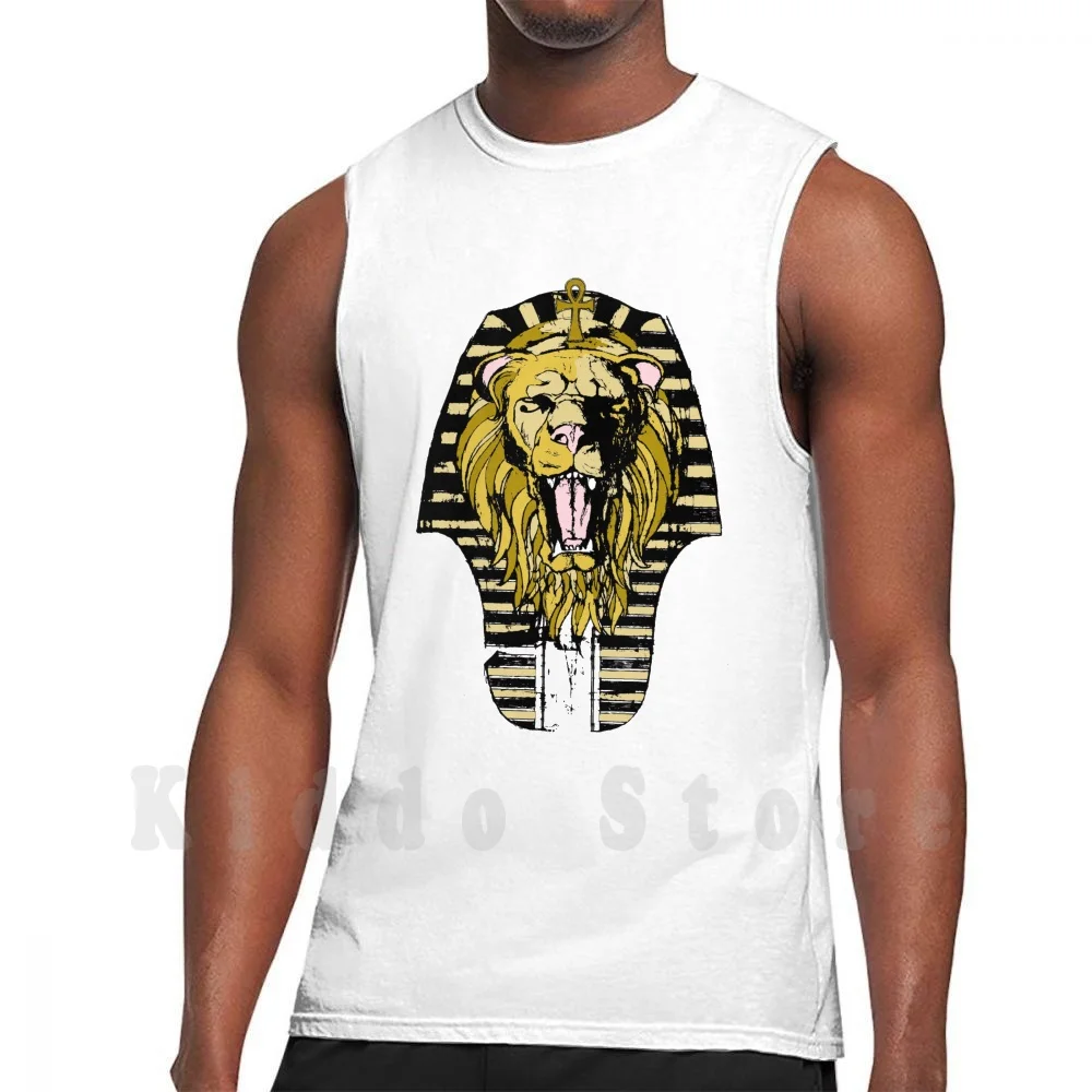 Egyptian Lion Tank Tops Vest 100% Cotton Lion Egypt Pharaoh Egyptian Ankh Tut Headress