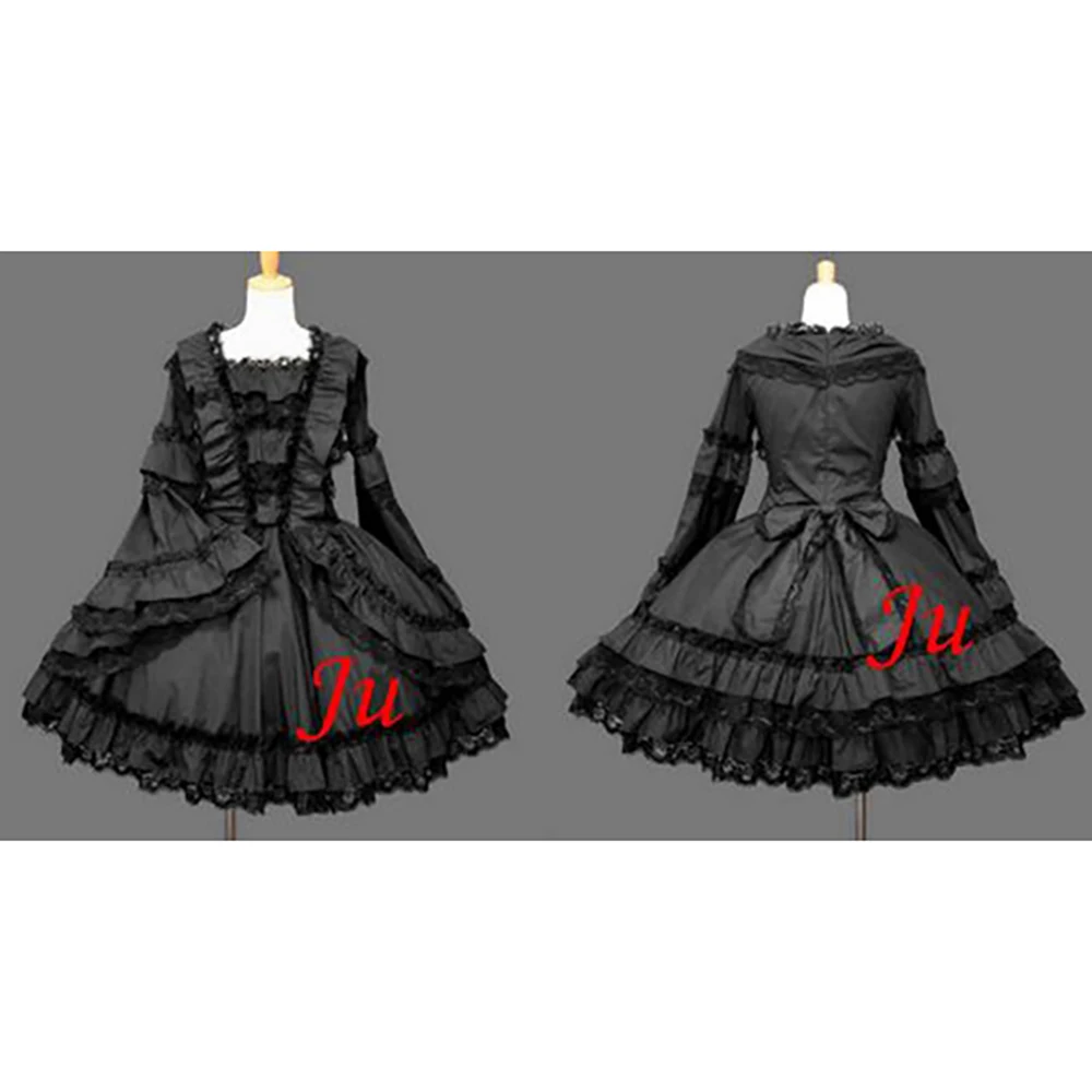 

fondcosplay Sissy Maid Gothic Lolita Punk Fashion black cotton Dress Cosplay Costume CD/TV[CK523]