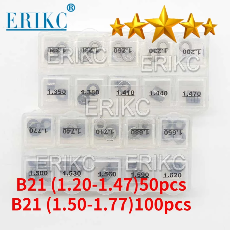 Injector Adjustment Washer Set B21 1.20-1.47mm 50pcs Diesel Inyector Nozzle Adjusting Shims Sizes 1.50-1.77mm 100pcs For Denso