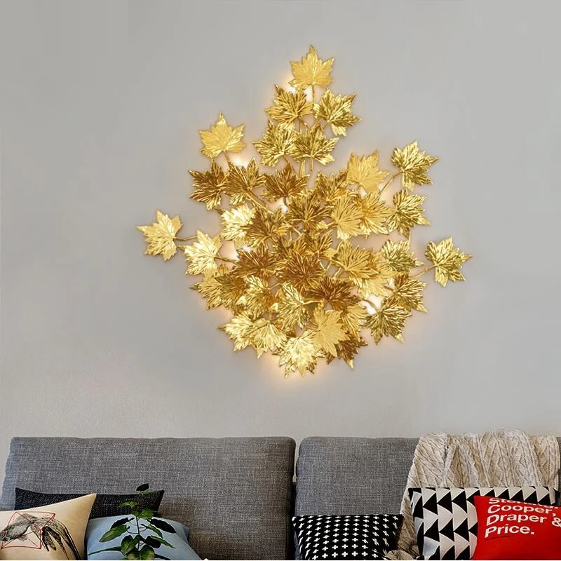 Golden modern LED wall lamp designer decoration background wall lamp luxury hotel lobby embellishment lamp