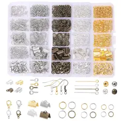 Alloy Accessories Set Jewelry findings Tools Clip buckle Lobster Clasp Open Jump Rings Earring Hook Jewelry Making Supplies Kit
