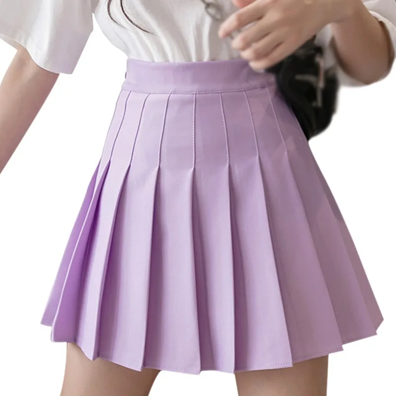 Sexy women short skirt cute female pleated skirt Anti-glare high waist solid color mini skirt summer female skirt y2k 