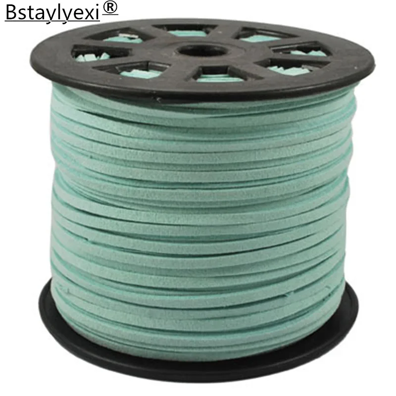 40 kolorów 100 jardów/rolka 27mm x 1,5mm sznurek ze sztucznego zamszu nici/drut do bransoletki diy komponenty do biżuterii akcesoria do sznurka