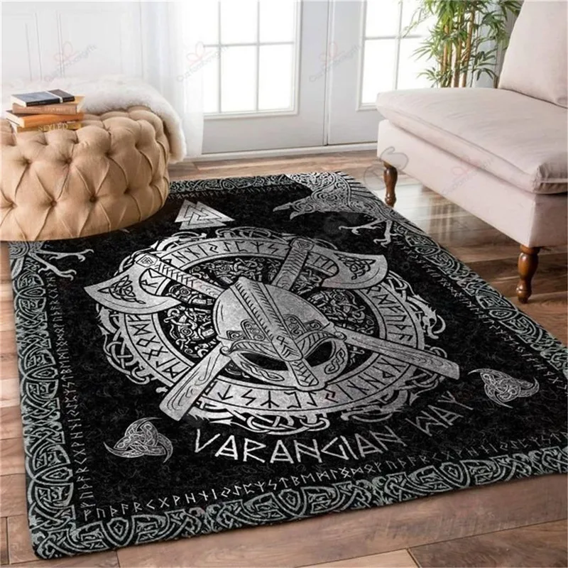 Viking Tattoo 3D Printed Carpet Mat for Living Room Doormat Flannel Print Bedroom Non-slip Floor Rug 01