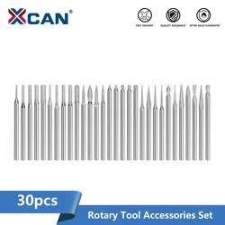 XCAN Diamond Grinding Burr Needle 30PCS 3.0mm Shank Point Engraving Carving Polishing Glass Jade Stone Drill Bit Rotary Tool