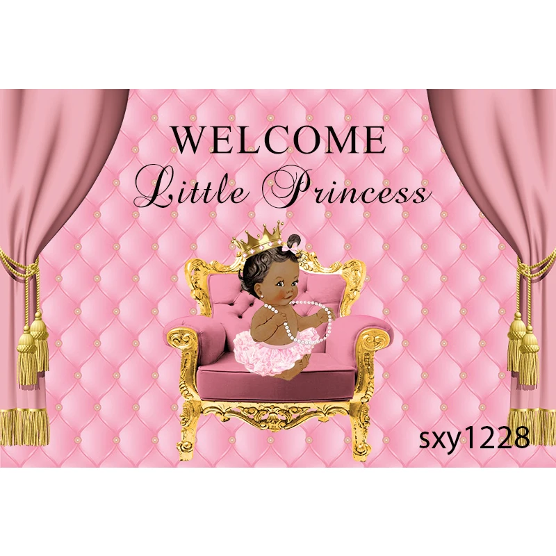 Fondo de fotografía de Princesa Real para niños, telón de fondo de corona dorada para recién nacidos, fiesta de cumpleaños, 20 opciones