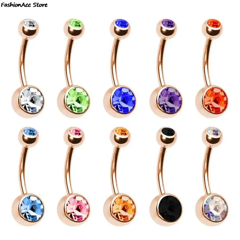 10 pz/set strass in acciaio medico Sexy ombelico Piercing ombelico ombelico Piercing ombelico donne anelli ombelico