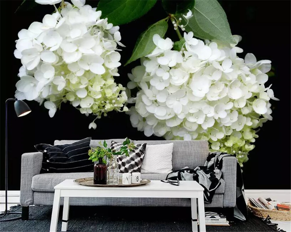 wellyu Custom large 3d wallpaper painting modern stylish white flower living room room home decoration background wallpaper