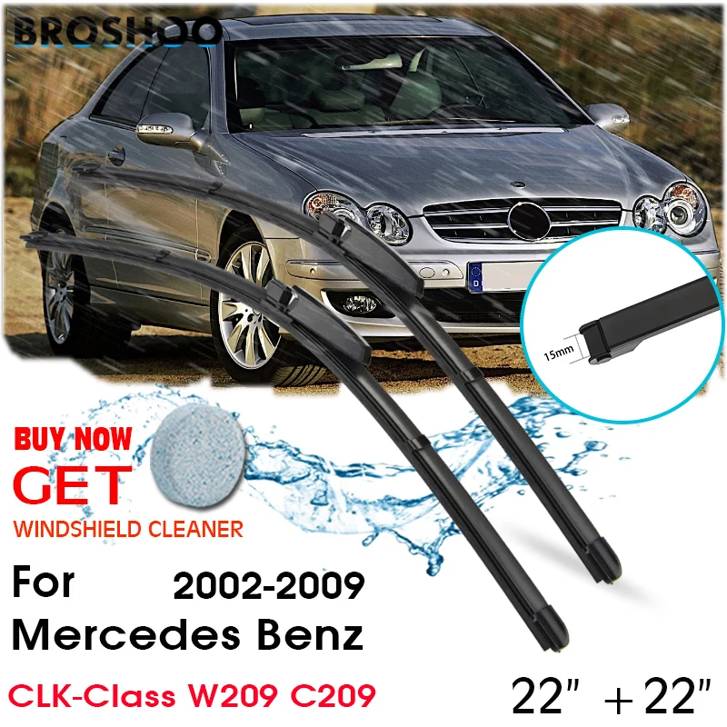 

Car Wiper Blade Front Windscreen Windshield Wiper Blade Auto Accessories For Mercedes Benz CLK-Class W209 C209 22"+22" 2002-2009