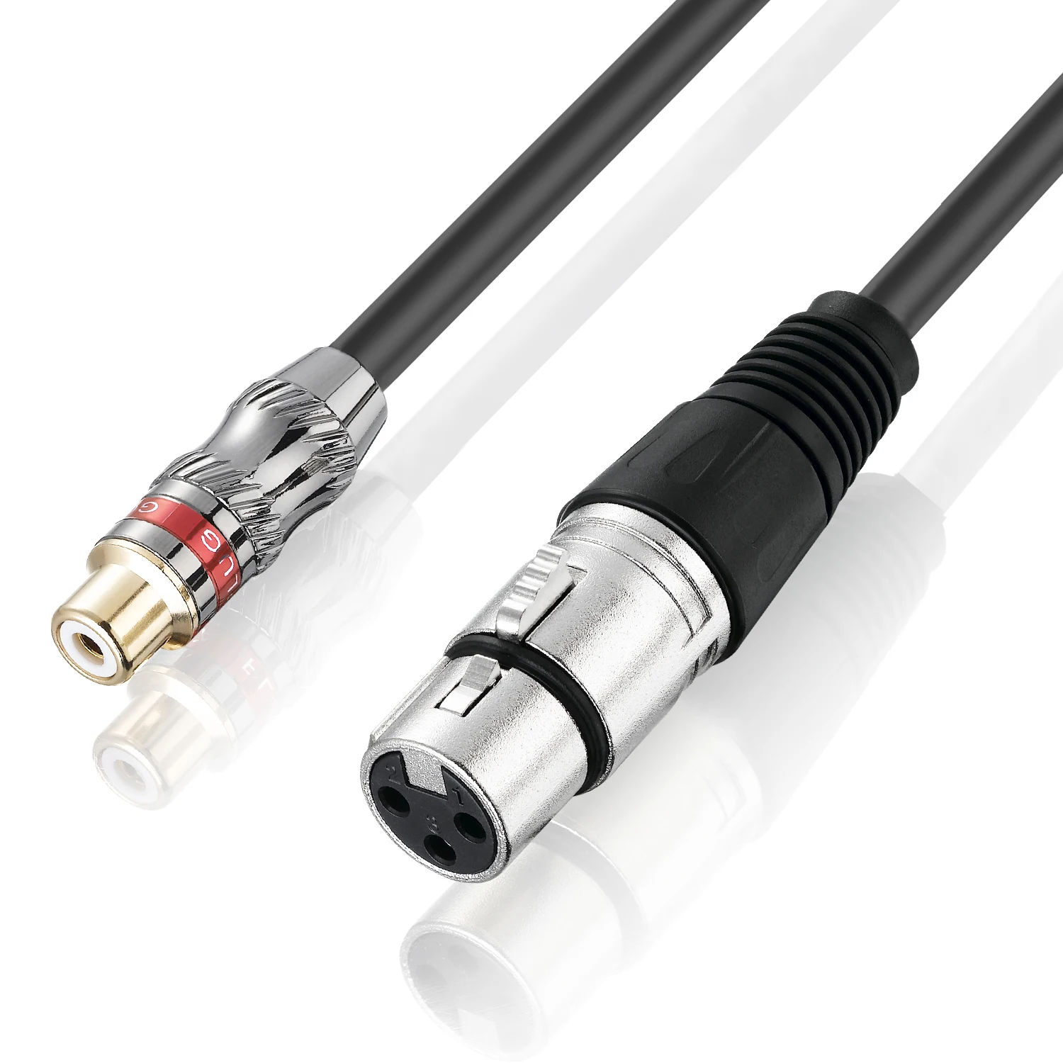 Bochara 30cm RCA أنثى إلى XLR أنثى محول كابل احباط + محمية