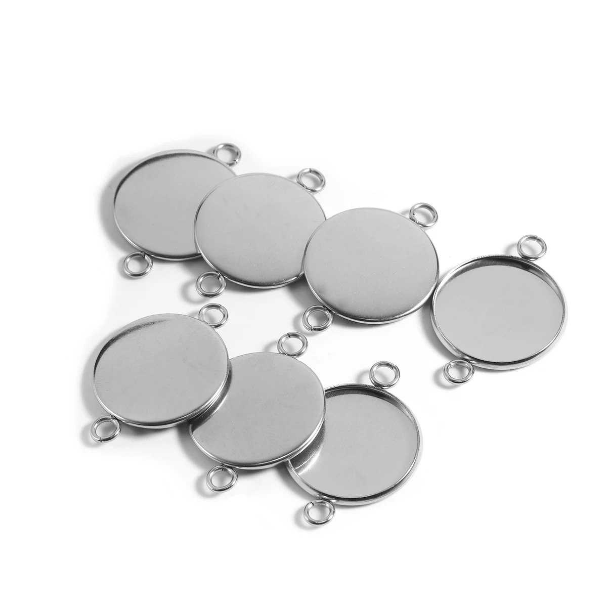 

10PCS Cabochon Base Stainless Steel 6 8 10 12 14 16 18 20 25mm Round Blank Bezel Trays For Beacelet Diy Jewery Make Accessories