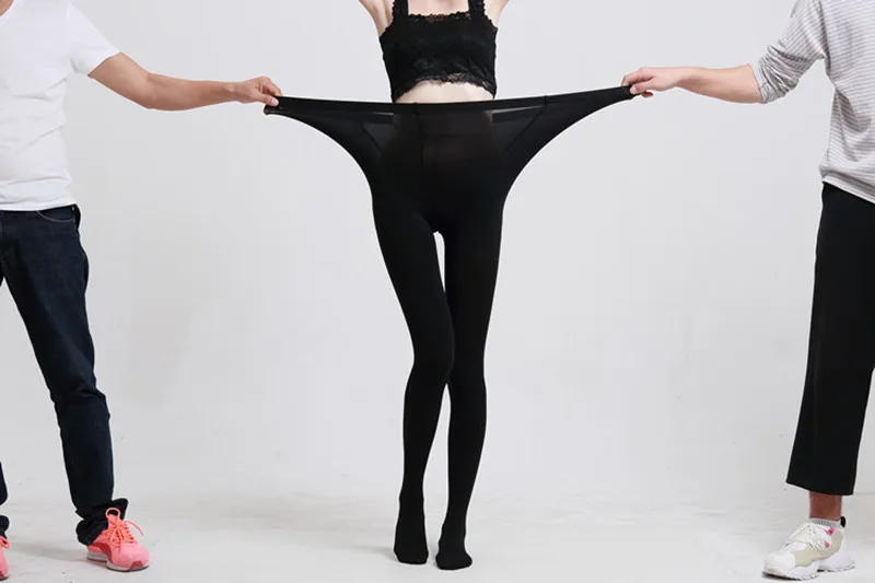 NEUE 130 KG Frauen Strumpfhosen Plus Größe 120D Herbst Winter Warm Gefüttert Strumpfhosen Hohe Taille Weibliche Stretchy Dünne Dünne Samt strumpfhosen – Detail 5