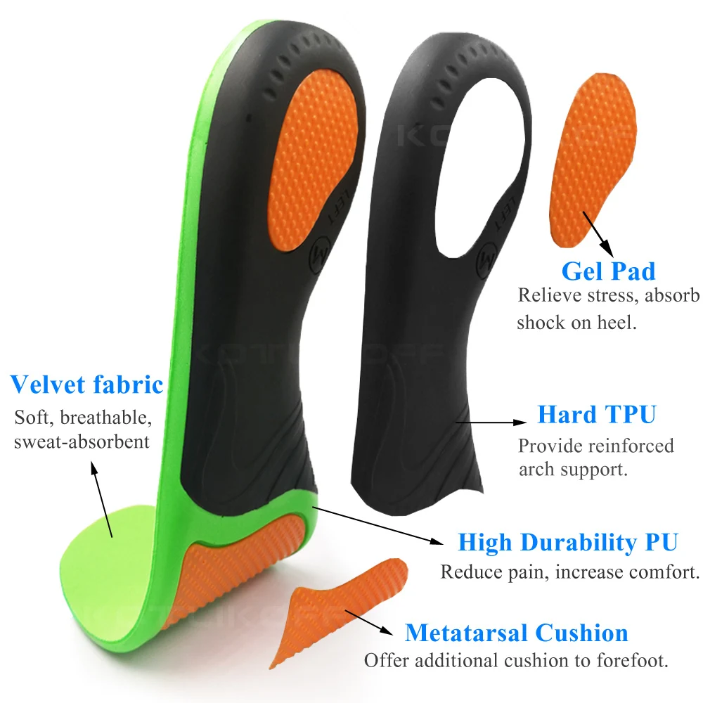 Kotlikoff Orthopedic Insoles For Feet Arch Support Flat Feet Inverted Valgus Health Correction For Women Men's Shoes Sole Insert