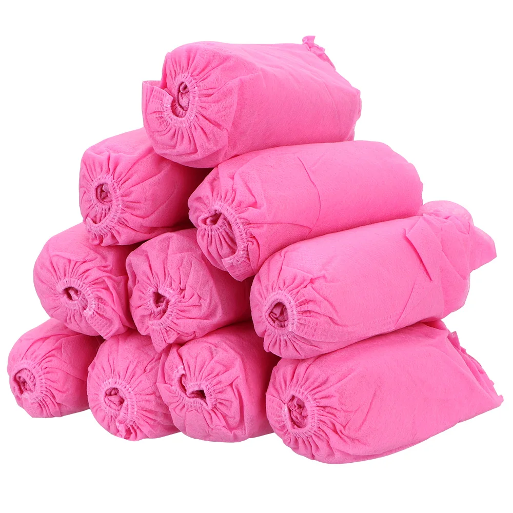 Elastic Band Anti-Slip Shoe Covers Breathable Dustproof 100PCS Disposable Shoe Covers Non-Woven Fabric Overshoes