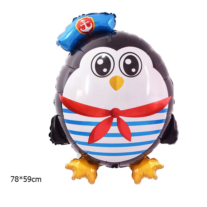 New great nautical era palloncino in pellicola di alluminio capitano pinguino capitano Harry Bear balloon Sea Paradise Party Decoration Balloon