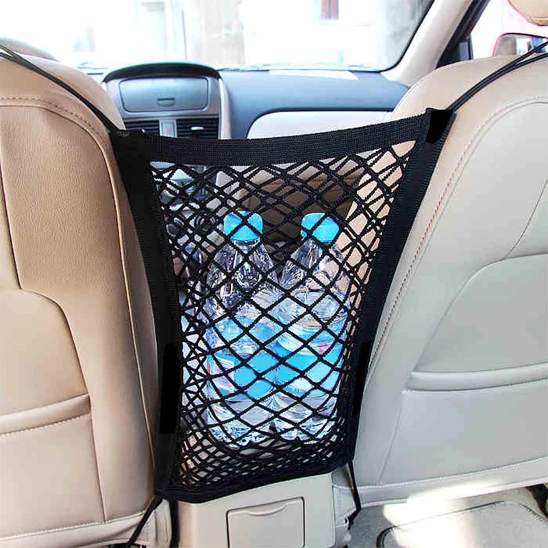 Car Organizer Elastic Mesh Net Trunk Bag For Kia Rio K2 K3 Ceed Sportage 3 Sorento Cerato Armrest Picanto Soul Optima