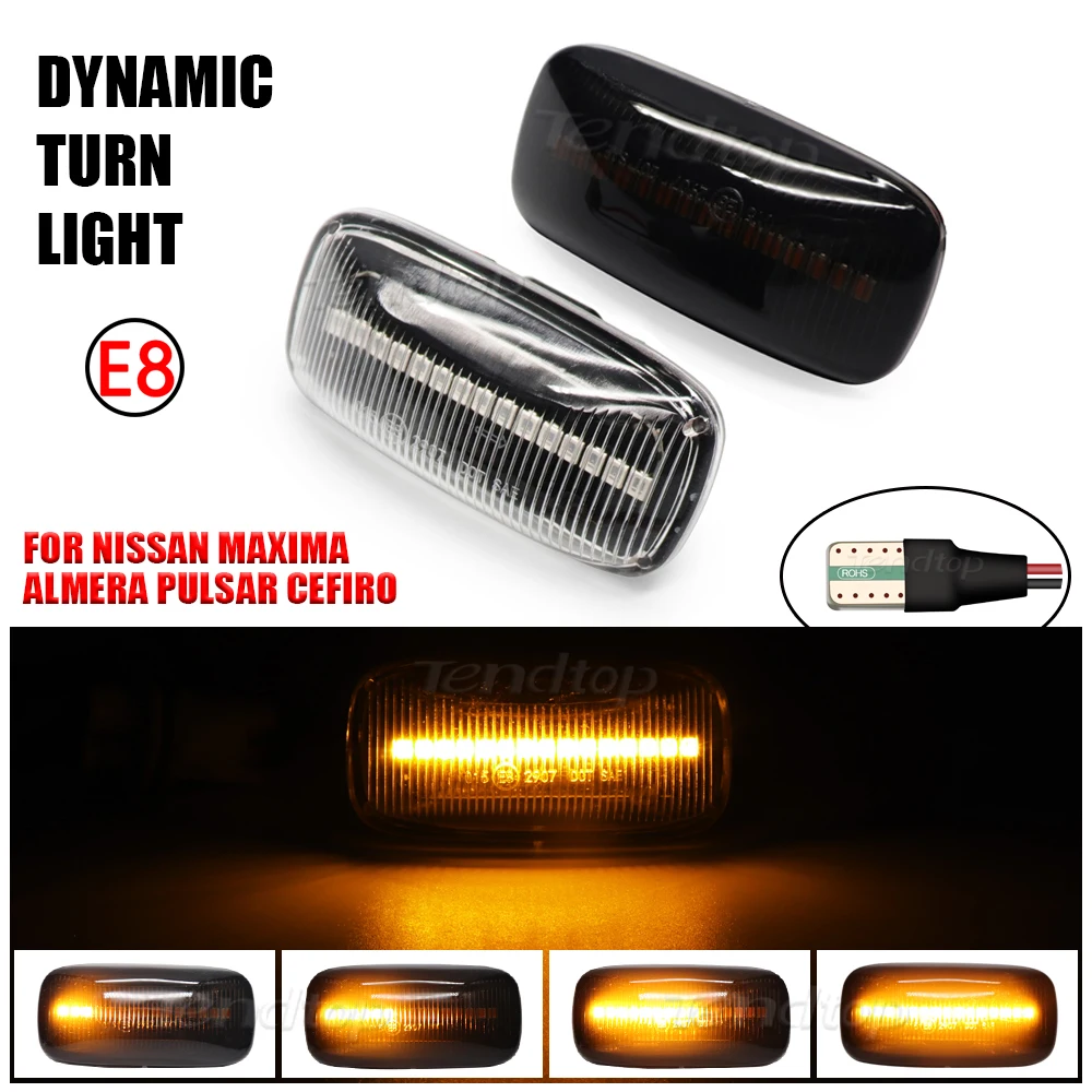 Dynamic Turn Signal Sequential Fender Side Marker Lamp For Nissan Maxima Almera Pulsar N15 Cefiro A32
