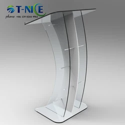 School Church Podium Arc Acrylic Platform Office Register Pulpit Custom Logo Activity Lectern Reception Desk Free Shipping