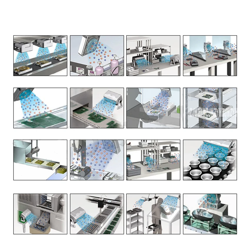Ventilador de iones electrostáticos para PC, soplador de aire ionizador industrial, aerostato pequeño, equipo eliminador estático de un solo cabezal