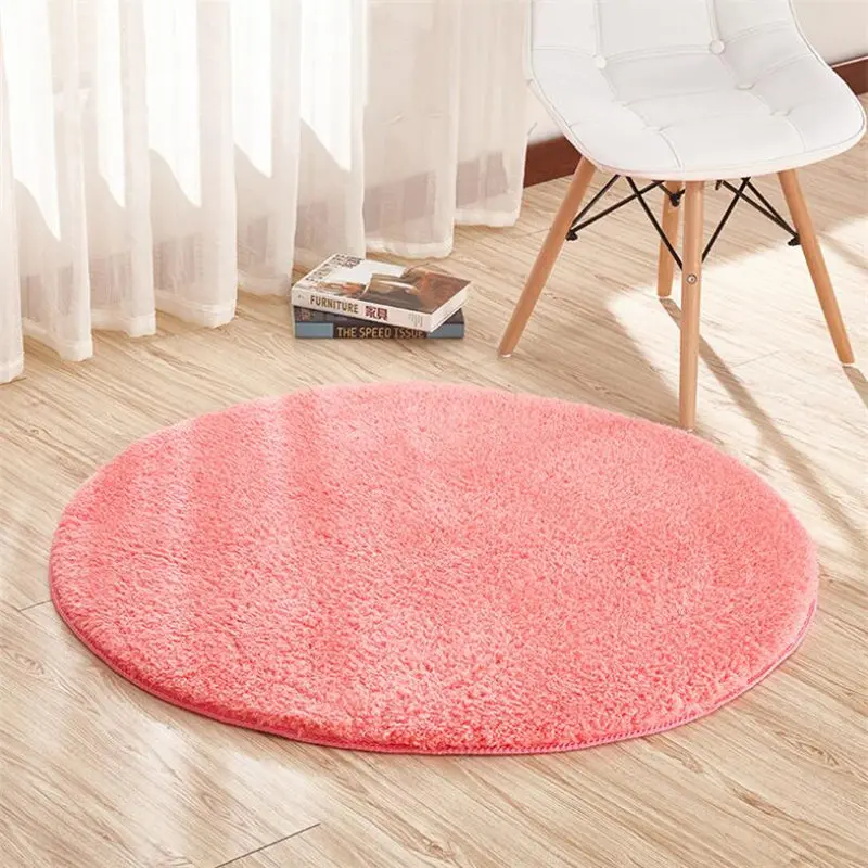 Living Room Bedroom Rough and Soft Round Rug Kids Dining Room Mat Home Carpet Mat Door Mat Decoration Area Mat