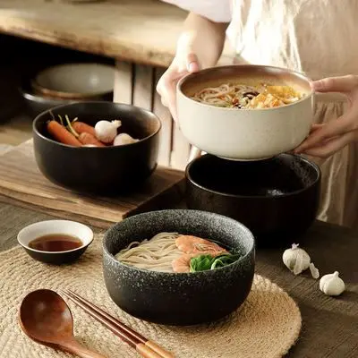 Creative noodle wrist, large ramen bowl, ceramic millet porridge bowl, noodle bowl, beef soup noodle bowl