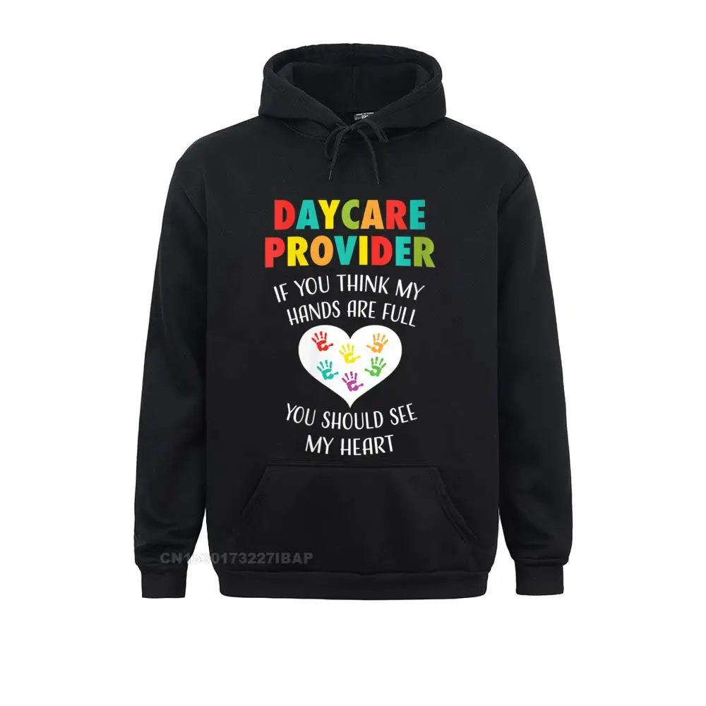 Womens Daycare Provider Cute Heart Appreciation Hoodie Hip hop Sweatshirts Hoodies for Male Plain comfortable Sweatshirts