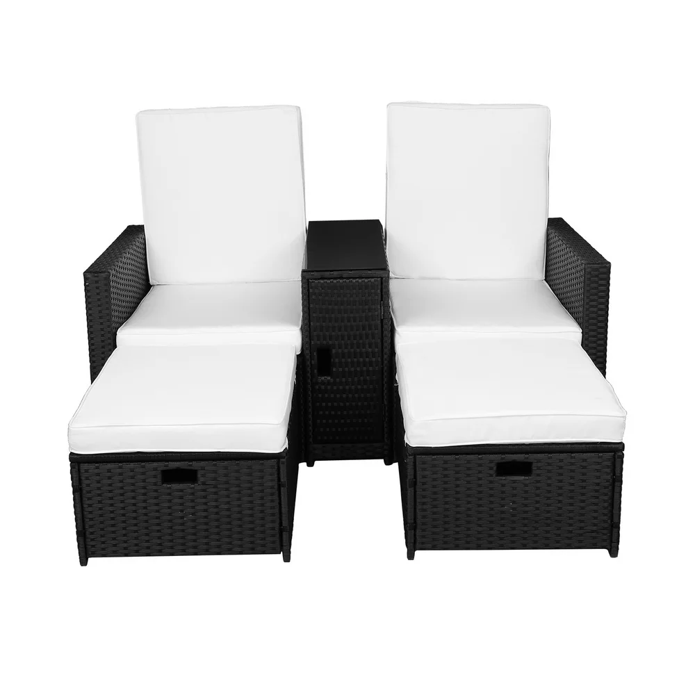 Liebhaber Sofa Fünf-Stück Set-2 (2/2) Vier-Draht Schwarz Terrasse Möbel Set Outdoor Möbel Set