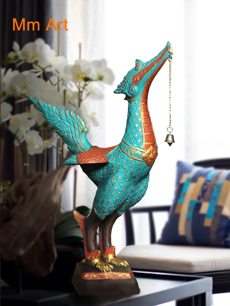 Thailand Pure Copper Bird Animal Ornaments Living Room Entrance Table Decorations